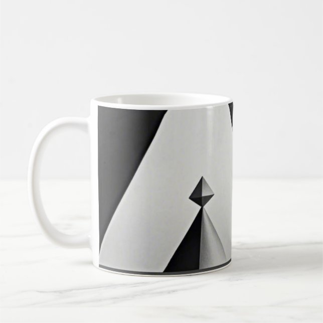Mug Formes géométriques en noir blanc gris (Gauche)