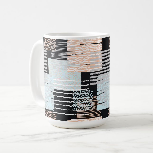 Mug Formes géométriques et rayures (Devant gauche)
