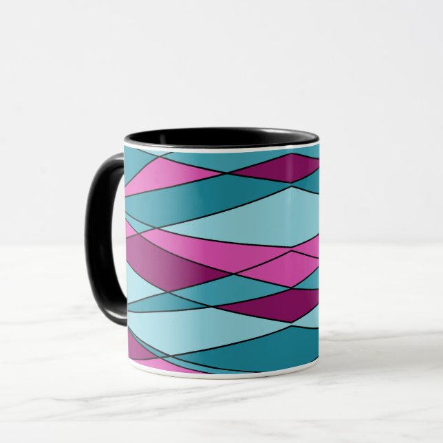 Mug formes géométriques modernes Abstraites triangles  (Devant gauche)