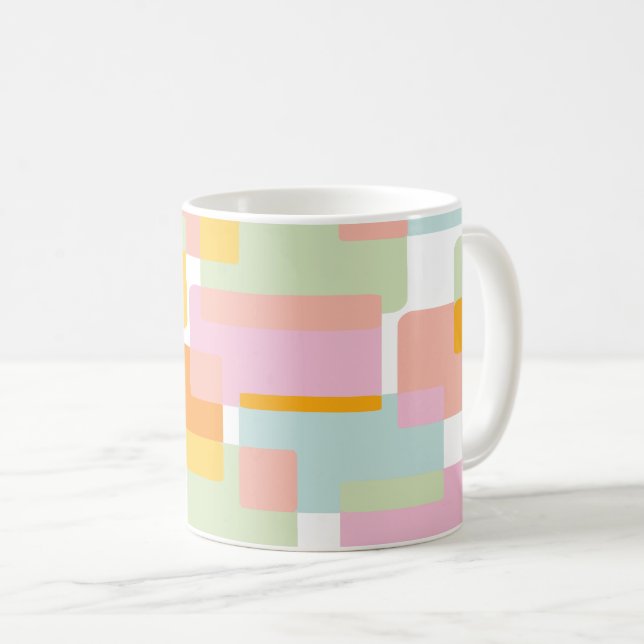 Mug Formes géométriques simples dans les Pastels Jaune (Devant droit)