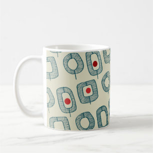 Mug Formes ouvertes géométriques vertes avec points ro