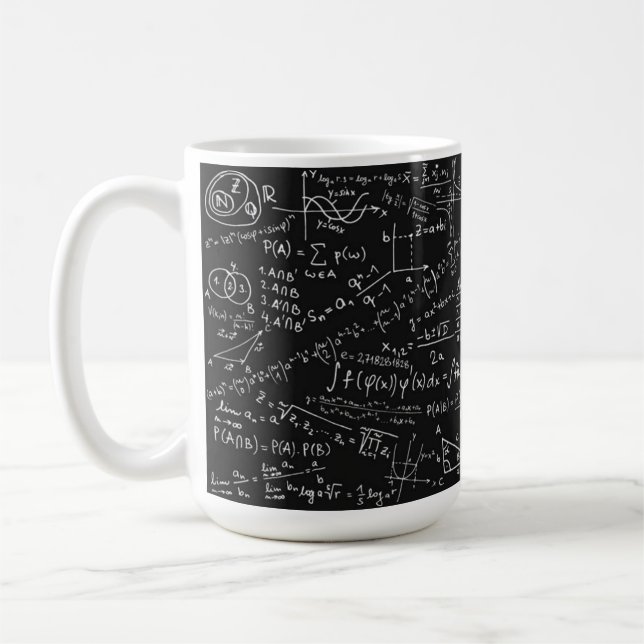 Mug Formule Maths noir et blanc (Gauche)