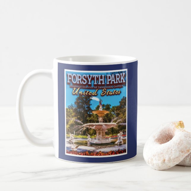 MUG FORSYTH PARK - FORSYTH FOUNTAIN - SAVANNAH GEORGIE (Avec donut)