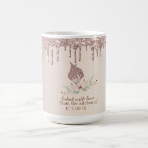 Mug Fouet Pailleté Rose Gold Gouttes de Paillettes Bou