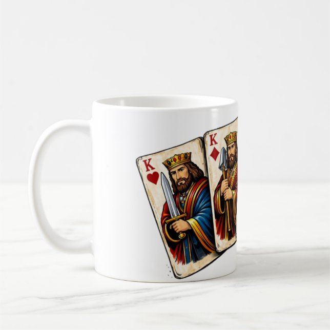 Mug Four Kings Playing Cards Design (Gauche)