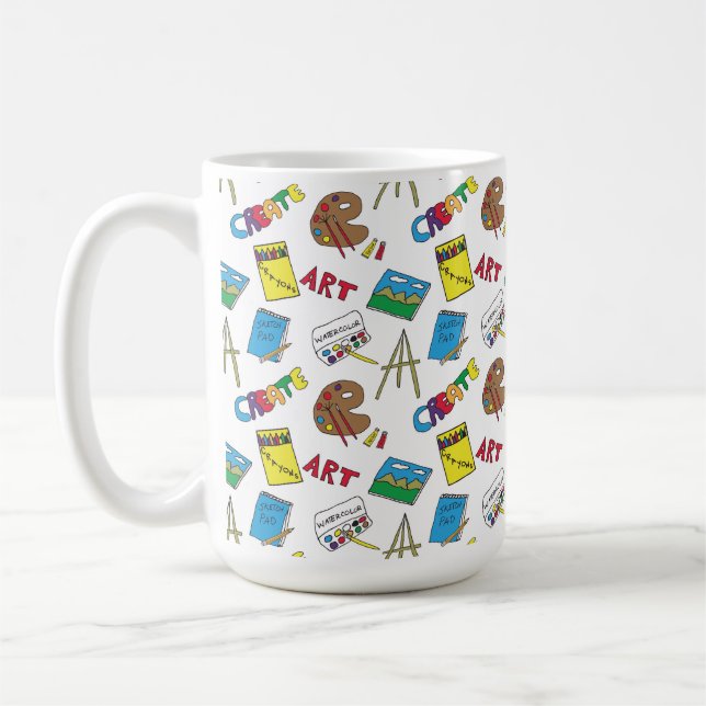 Mug Fournitures d'art, enseignant d'art, artiste (Gauche)