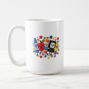 Mug Fournitures scolaires brodées amis dessin animé