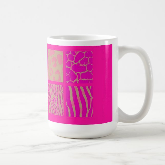 Mug Fourrure animale sauvage rose Imprimer (Droite)