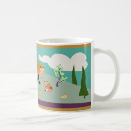 Mug Fox et bébé dans le désert