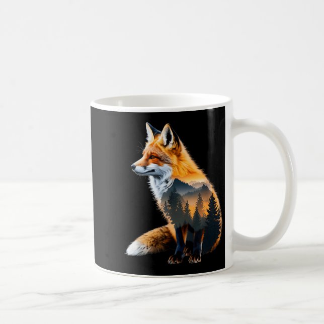 Mug Fox Forest Nature Lover Mountains Hiking Camng Bus (Droite)