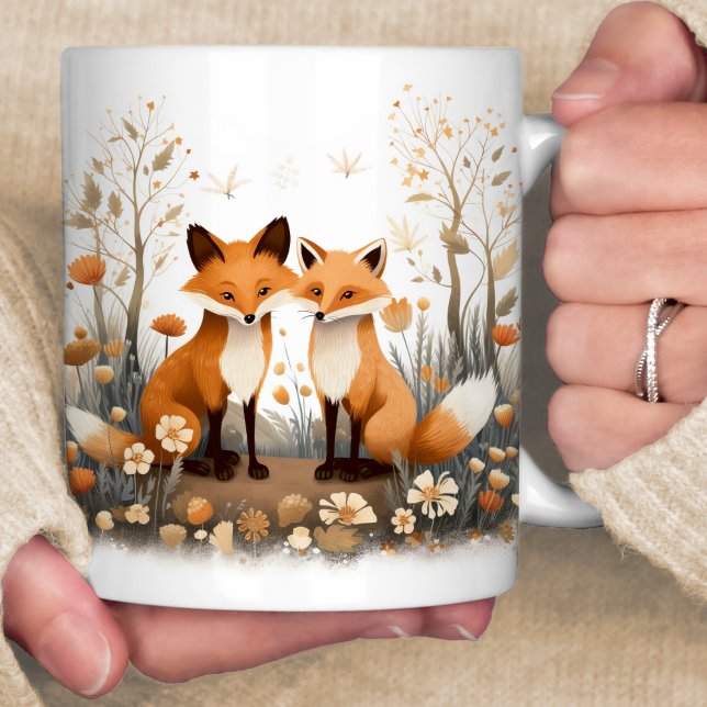 Mug Fox Woodland Scène 2 renards (Créateur téléchargé)