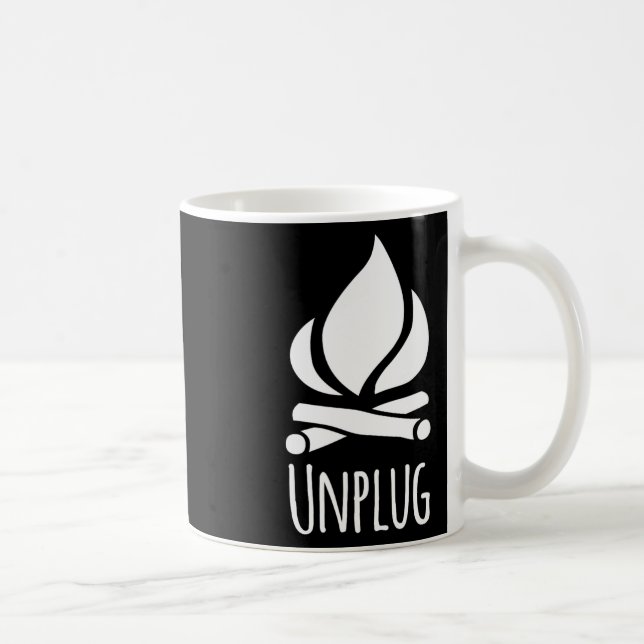 Mug Foyer de camping de feu de camp rustique Unplug Ca (Droite)