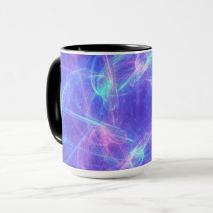 Mug Fractage Tourbillonnant bleu et rose Abstrait
