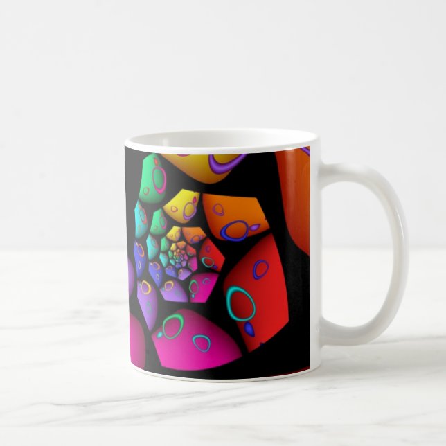 Mug Fractale bariolée d'arc-en-ciel (Droite)