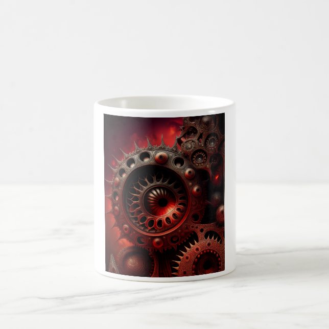 Mug Fractale Mandelbrot Steampunk Orange Foncé (Centre)