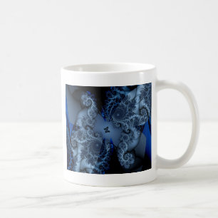 Mug fractale papillon de rêve bleu
