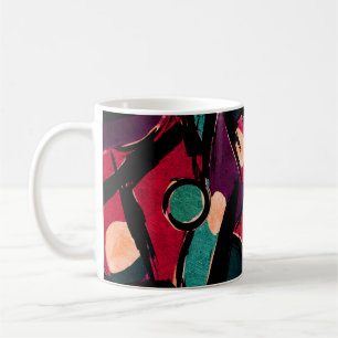 Mug fragment de peinture moderne acrylique Abstrait. C