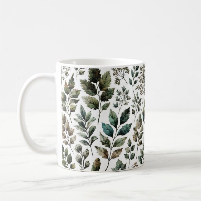 Mug Fraîchement Brûlé, Naturellement Feuille Conceptio (Gauche)