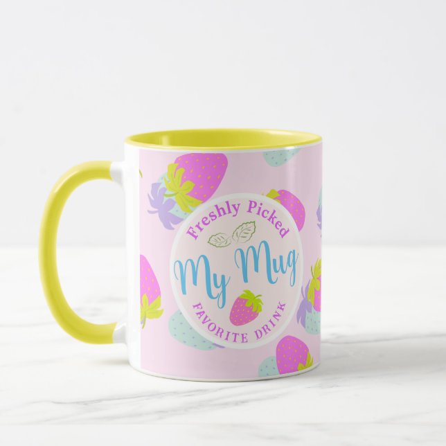 Mug Fraise rose (Gauche)