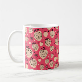 Mug fraise rose sans couture motif