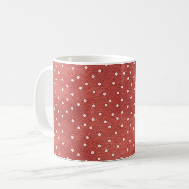 Mug Fraise Rouge Points Blancs (Devant gauche)