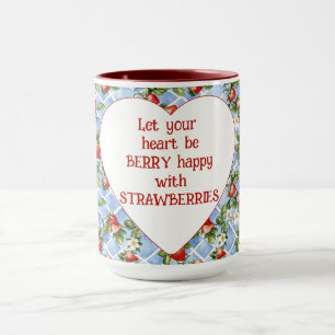 Mug Fraises Coeur Soyez Heureux