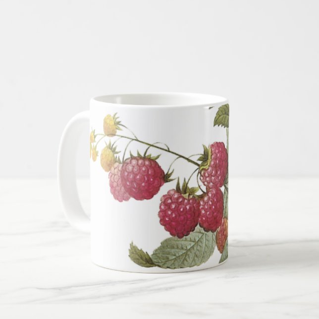 Mug framboise (Rubus sp.) par Redouté (Devant gauche)