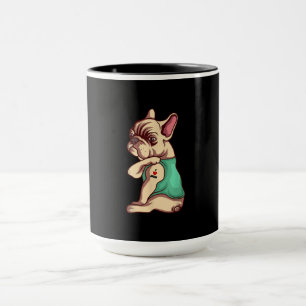 Mug français bulldog i love maman tatouage amant cadea