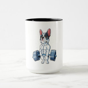 Mug Français Bulldog Poids Lifting Drôle Cadeau