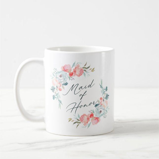 Mug Français Jardin Floral Peony Maid of Honor Citatio (Gauche)