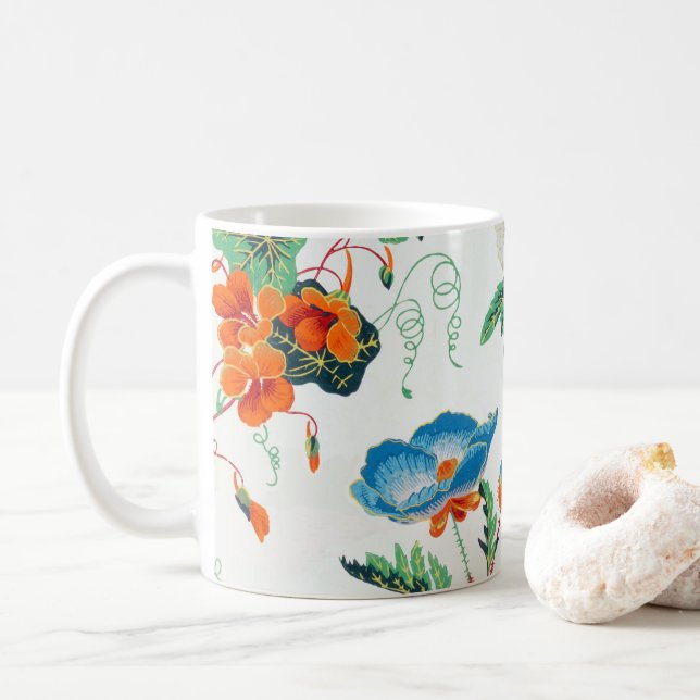 Mug France 1830 Floral Antique Wallpaper (Avec donut)