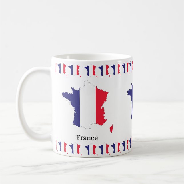 Mug France Drapeau de la carte Souvenir Design (Gauche)