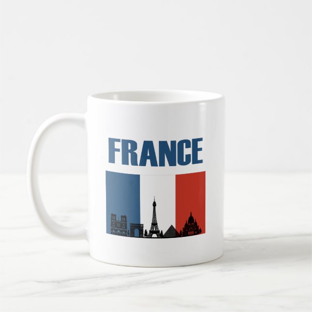 Mug France Travel - Paris City Skyline Pavillon França (Gauche)