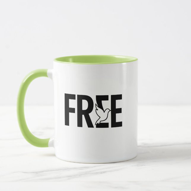 Mug Free Typography Dove Symbol Design (Gauche)