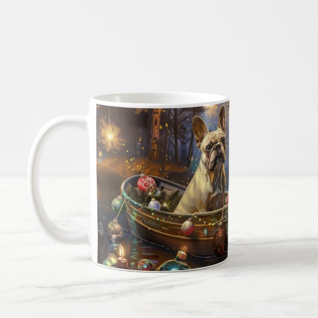 Mug French Bulldog Christmas Festive Voyage (Gauche)