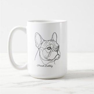 Mug French Bulldog Line Drawing Custom Pet Name