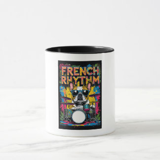 Mug French Bulldog Playing Drums