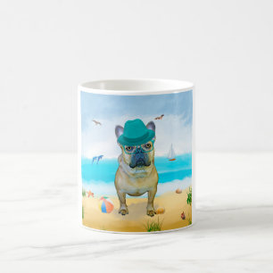 Mug French Bulldog sur la plage