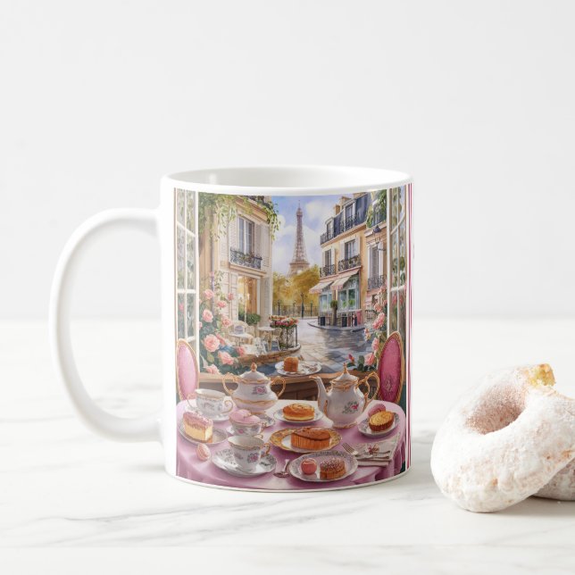 Mug French Cake Shop Paris Café avec Tour Eiffel (Avec donut)