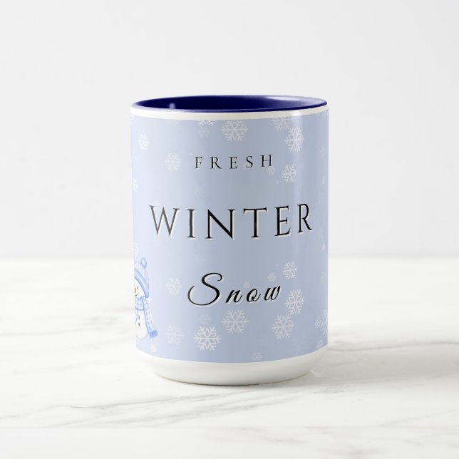 Mug Fresh Winter Joy with Snow and Snowman (Centre)