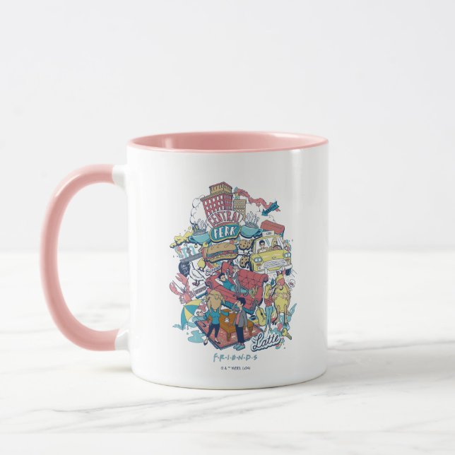 Mug FRIENDS™ | Collage de dessins animés (Gauche)