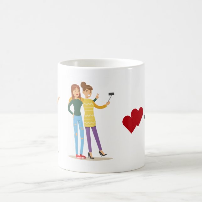Mug Friends Emerson Citation BFF Hearts Girls mignonne (Centre)