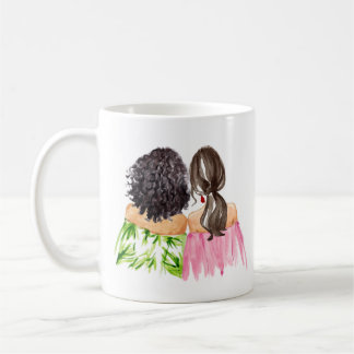Mug Friends Forever Gig Coiffure noire et Brunette