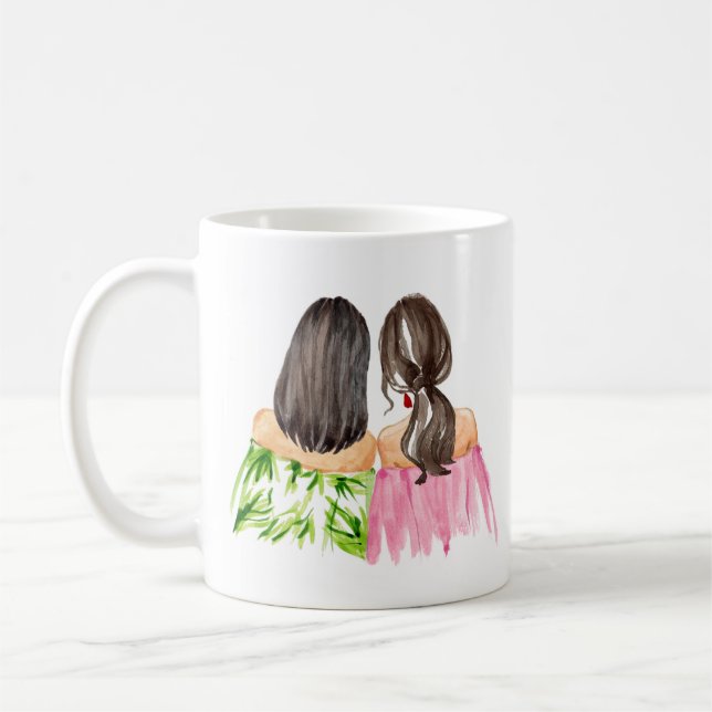 Mug Friends Forever Gig Coiffure noire et Brunette (Gauche)