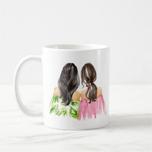 Mug Friends Forever Gig Coiffure noire et Brunette