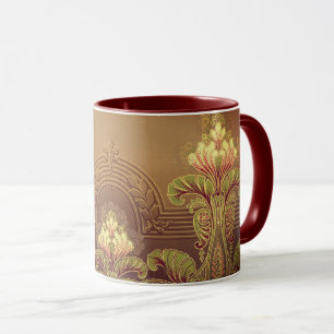 Mug frise florale victorienne élégante fleur Art nouve