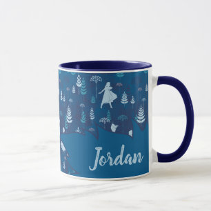 Mug Froid 2 : Anna, Elsa, & Olaf Blue Foliage Motif