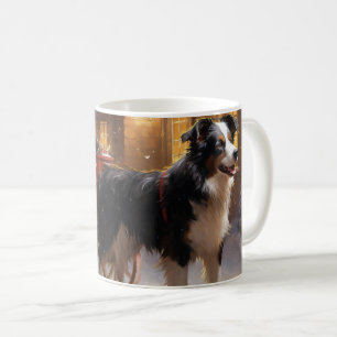 Mug Frontière Collie Festive de Noël