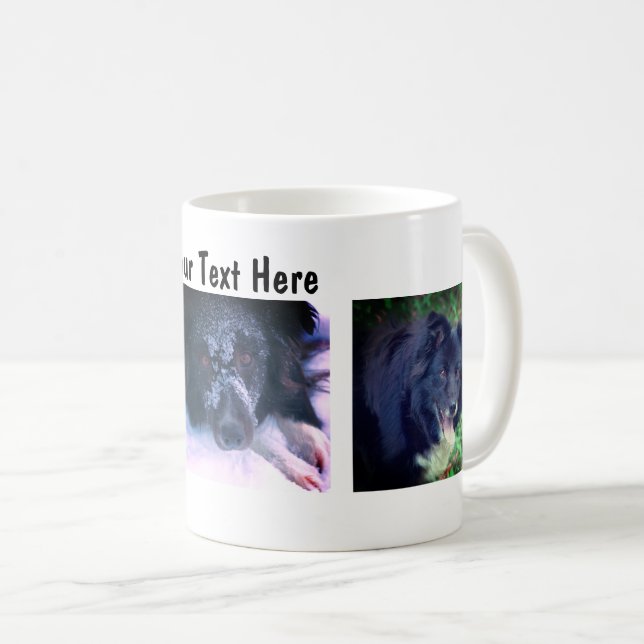 Mug Frontière Collie Trio Chien Photographie (Devant droit)