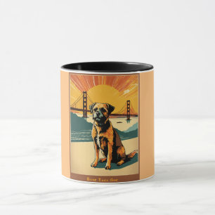 Mug frontière terrier, moderne du milieu du siècle, Go